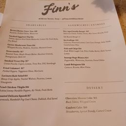 a menu for a restaurant