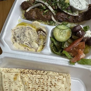 Cafe Istanbul - Beef Kafta Kabab Platter - International Grocery Near Me - Albuquerque, New Mexico