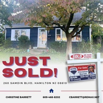 Christine Barrett-RE/MAX Tri County - Happy seller! Call me today if you need help selling your home! 609-468-8202 - Real Estate Agents Near Me - Hamilton Square, New Jersey Christine Barrett-RE/MAX Tri County - Happy seller! Call me today if you need help selling your home! 609-468-8202 - Real Estate Agents Near Me - Hamilton Square, New Jersey