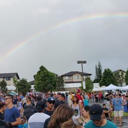 Yelp Booth @ Eat The Street Mililani - Rainbow on a gloomy day