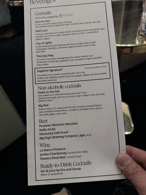 Menu photo 6 Chase Sapphire Lounge Las Vegas, NV
