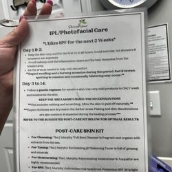 Skinsations - IPL aftercare instructions