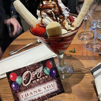Oswego Grill - Birthday dessert - American Near Me - Beaverton, Oregon