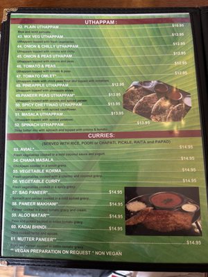 Menu photo 3 Udupi Palace San Francisco, CA