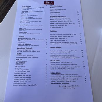 Brix - Menu - New American Near Me - Napa, California Brix - Menu - New American Near Me - Napa, California