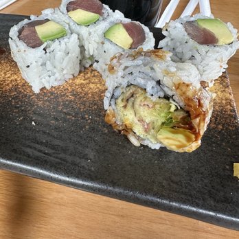 Sake Sushi & Grill - Mealy gray tuna, specks of crab in a lump of tempura - Sushi Bars Near Me - Schaumburg, Illinois