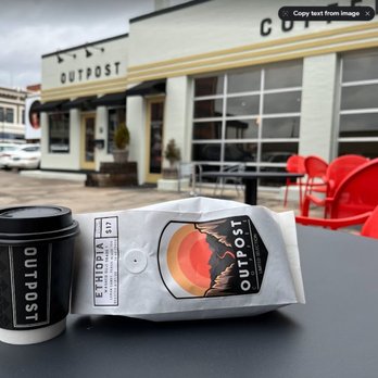 Outpost Coffee - Bag of whole beans and a chai latte to go. - Coffee & Tea Near Me - Bartlesville, Oklahoma Outpost Coffee - Bag of whole beans and a chai latte to go. - Coffee & Tea Near Me - Bartlesville, Oklahoma