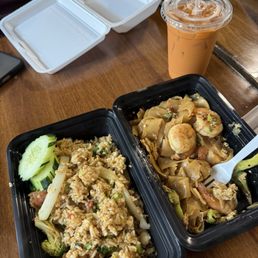Pad See Ew, Thai Style Fried Rice, Thai Tea