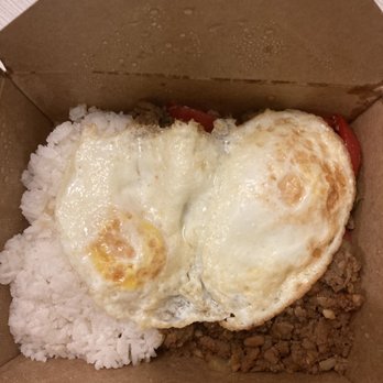 55 Thai Kitchen - Spicy basil chicken with 3 fried eggs. Highly recommend! $11 - Thai Near Me - San Diego, California 55 Thai Kitchen - Spicy basil chicken with 3 fried eggs. Highly recommend! $11 - Thai Near Me - San Diego, California