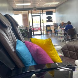 Salon area view from chair Salon area view from chair