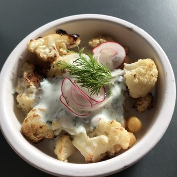 Kantine - Brunch - toasted cauliflower with chickpeas and yogurt dill dressing - Scandinavian Near Me - San Francisco, California