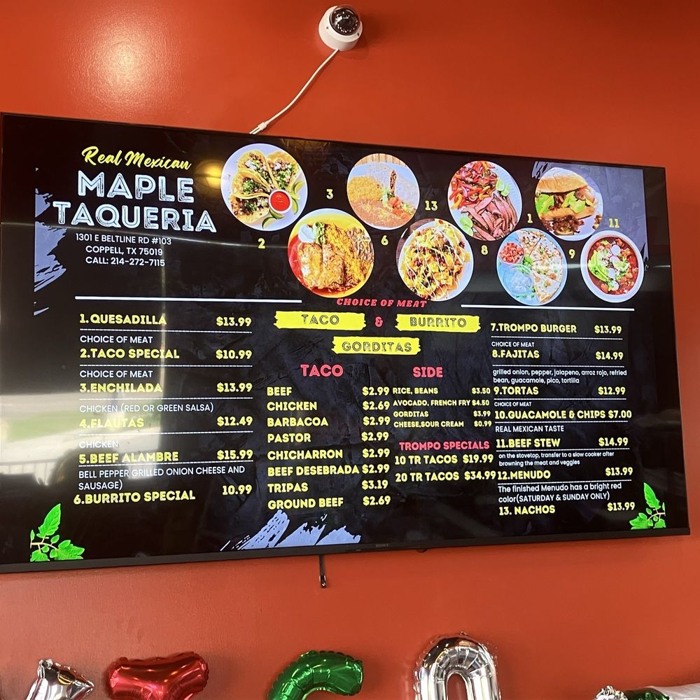 Maple Taqueria - Menu - Mexican Near Me - Coppell, Texas Maple Taqueria - Menu - Mexican Near Me - Coppell, Texas