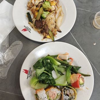 Charcoal Grill & Modern Buffet - Made to order grill (top), veggies and sushi (bottom) - Buffets Near Me - Queens, New York Charcoal Grill & Modern Buffet - Made to order grill (top), veggies and sushi (bottom) - Buffets Near Me - Queens, New York