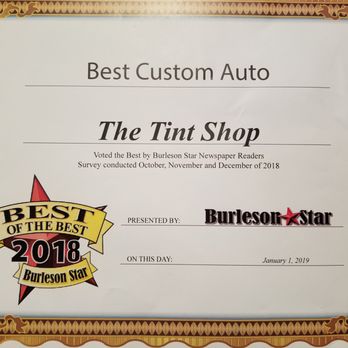 The Tint Shop - Best of the best 2018 - Auto Security Near Me - Burleson, Texas The Tint Shop - Best of the best 2018 - Auto Security Near Me - Burleson, Texas