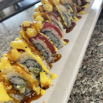 Sushi Bomb - Another view of the Fancy roll. Breathtaking. - Sushi Bars Near Me - West Linn, Oregon Sushi Bomb - Another view of the Fancy roll. Breathtaking. - Sushi Bars Near Me - West Linn, Oregon