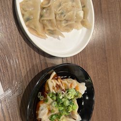Stuffed - Pork and chive dumplings - regular and Szechuan.