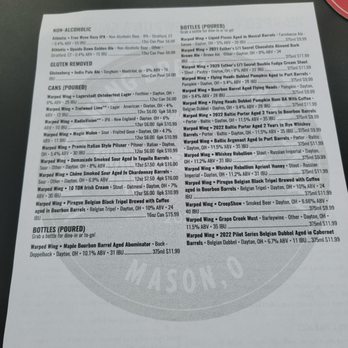Warped Wing Brewpub & Smokery - Mason - Beer menu - Breweries Near Me - Mason, Ohio Warped Wing Brewpub & Smokery - Mason - Beer menu - Breweries Near Me - Mason, Ohio
