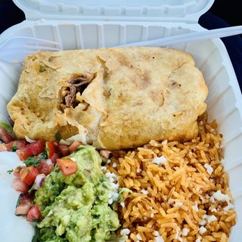 Los Agaves - Chimichanga with beef- delish! - Tacos Near Me - Santa Barbara, California