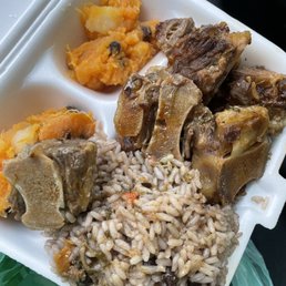 Oxtail stew, pumpkin, beans and rice - $20 Oxtail stew, pumpkin, beans and rice - $20
