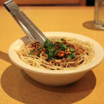 Hot Wok Cafe - Dan Dan Noodles ($7.95) - I liked these! Photo doesn't show it but there is a lot of spicy peanut sauce. - Chinese Near Me - Princeton Junction, New Jersey