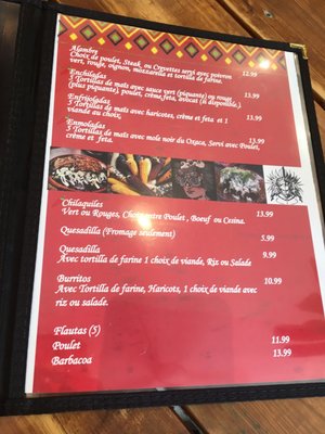 Menu photo 7 MR Azteca Montreal, QC Menu photo 7 MR Azteca Montreal, QC