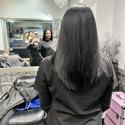 Total Beauty - Layered Hair cut, hair dyed roots, in the color natural black (not jet black... there's a difference)!