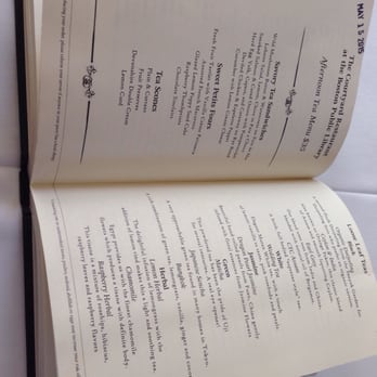 Courtyard Tea Room - Menu (in a book) - Tea Rooms Near Me - Boston, Massachusetts Courtyard Tea Room - Menu (in a book) - Tea Rooms Near Me - Boston, Massachusetts