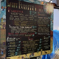 Menu at Saint burrito