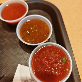 El Ranchito Taco Shop - 3 of the multiple sauces and salsa's they have - Mexican Near Me - Palm Desert, California