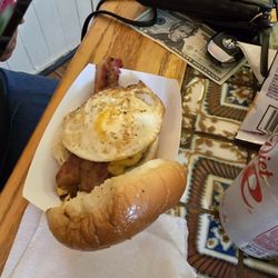 Herb & Thelma's Tavern - My friend had this bacon and egg burger