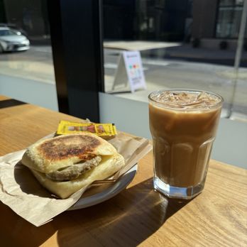 Roseline Coffee - Breakfast sandwich and an iced coffee - Coffee & Tea Near Me - Portland, Oregon Roseline Coffee - Breakfast sandwich and an iced coffee - Coffee & Tea Near Me - Portland, Oregon