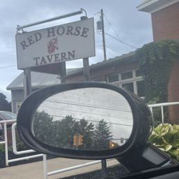 Exterior outside entrance of Red Horse Tavern - Sign signs everywhere signs. - Pleasant Gap, Pennsylvania Exterior outside entrance of Red Horse Tavern - Sign signs everywhere signs. - Pleasant Gap, Pennsylvania