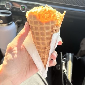Ozzie's Ice Cream - Waffle cone half eaten. This thing is huge!! - Ice Cream & Frozen Yogurt Near Me - Greensboro, North Carolina Ozzie's Ice Cream - Waffle cone half eaten. This thing is huge!! - Ice Cream & Frozen Yogurt Near Me - Greensboro, North Carolina