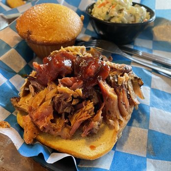 Famous Dave's Bar-B-Que - Chopped pork lunch meal with one side and a cornbread muffin - Barbeque Near Me - Reno, Nevada