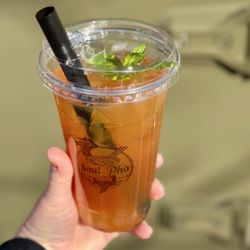Pink Guava Jasmine Tea with crystal pearls