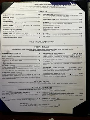 Menu photo 4 Valley Lodge Restaurant Glenview, IL