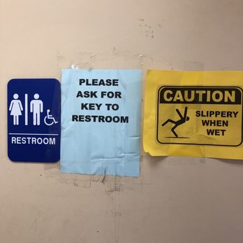 Chevron - Their restroom door with these signs. - Gas Stations Near Me - Pomona, California