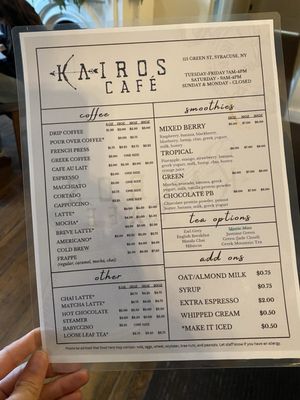 Menu photo 1 Kairos Cafe Syracuse, NY