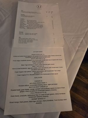 Menu photo 1 12 Tables Toronto, ON