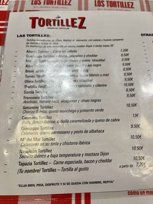 Menu photo 4 Los Tortillez Barcelona, B Menu photo 4 Los Tortillez Barcelona, B