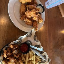 Loud American Sturgis - Walleye chips and Buffalo wings wings
