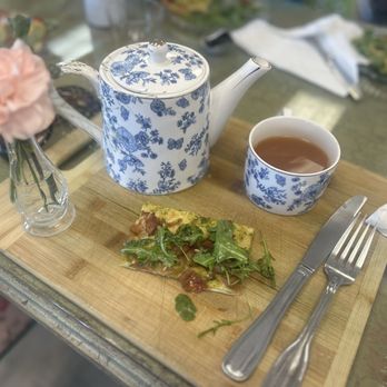 Classics Cafe & Flower Shop - Caramelized Pear Tea and what's left of Sausage/Bacon Flatbread - Florists Near Me - Cypress, California Classics Cafe & Flower Shop - Caramelized Pear Tea and what's left of Sausage/Bacon Flatbread - Florists Near Me - Cypress, California