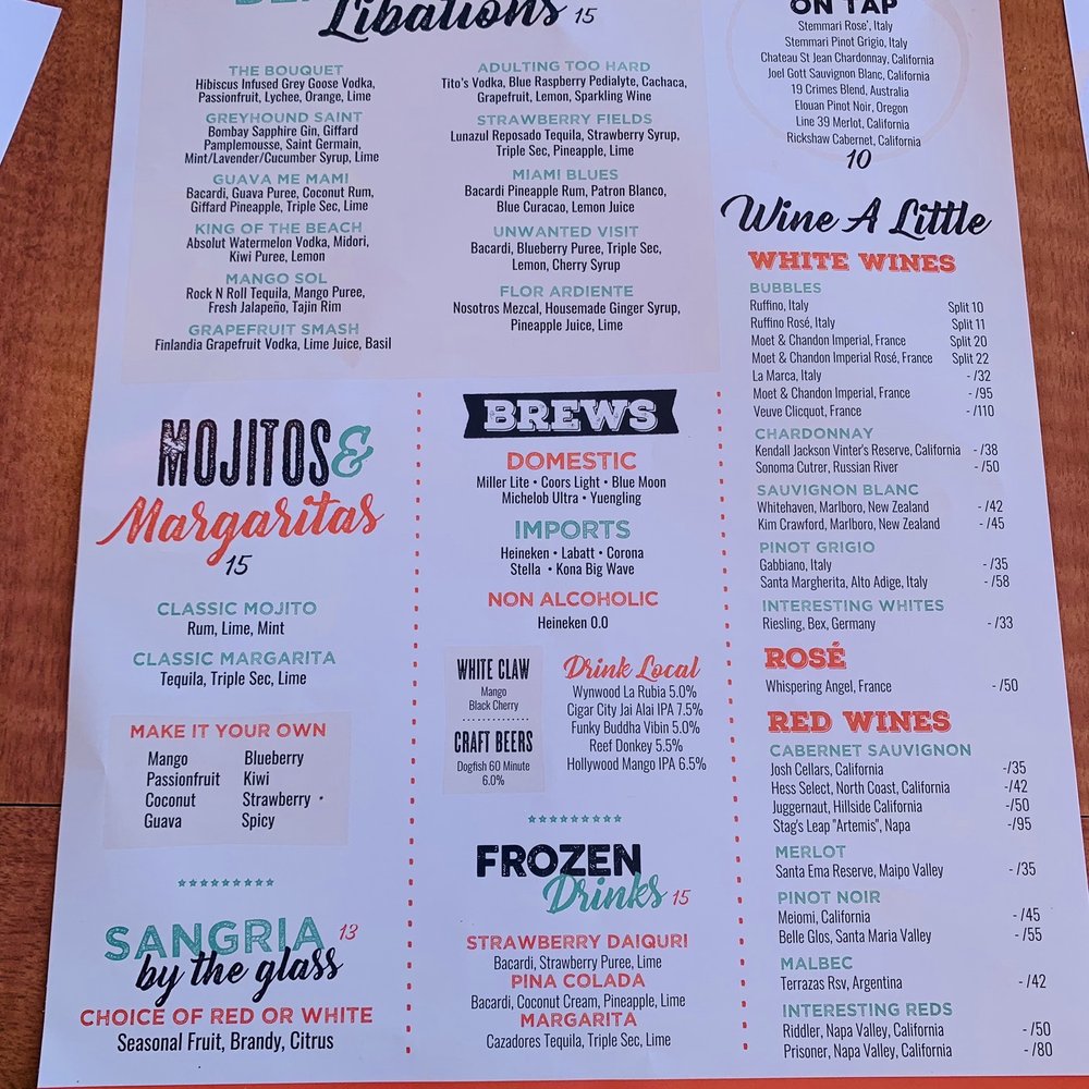 Beach House - Menu - Bars Near Me - Pompano Beach, Florida Beach House - Menu - Bars Near Me - Pompano Beach, Florida