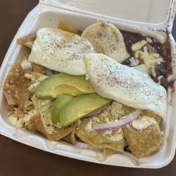 No Rezervations - Chilaquiles w/overeasy eggs
