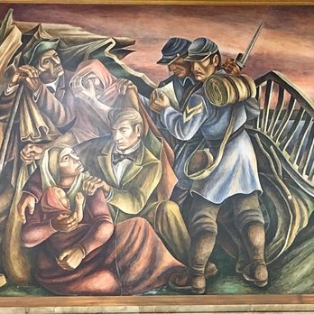 US Post Office - Detail of a wall mural about Missouri's Civil War participation. - Post Offices Near Me - Saint Louis, Missouri