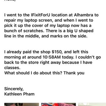 I Fix For U - Alhambra - Email to customer support (did not respond) - Mobile Phone Repair Near Me - Alhambra, California I Fix For U - Alhambra - Email to customer support (did not respond) - Mobile Phone Repair Near Me - Alhambra, California