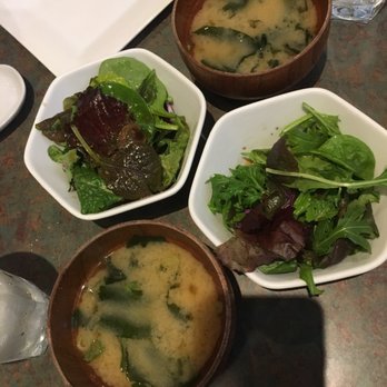 Kirala - Miso soup and salad with dinner entrees - Sushi Bars Near Me - Berkeley, California