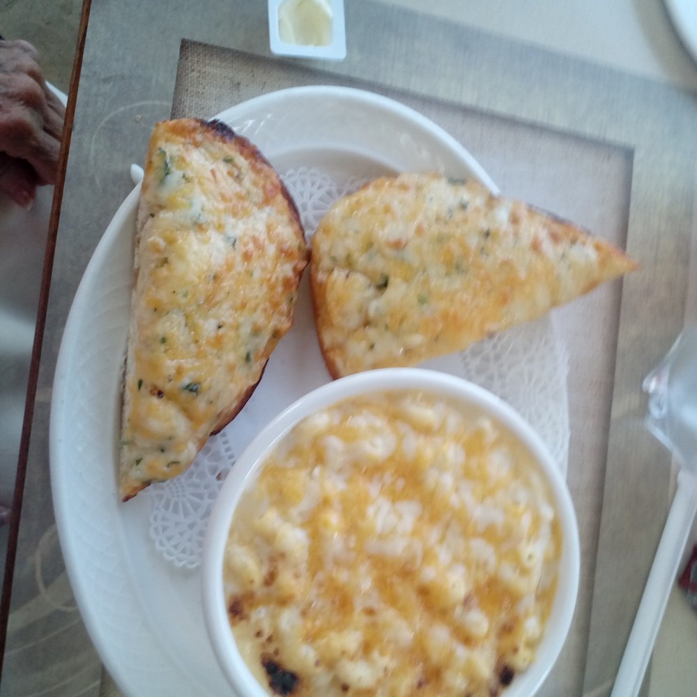 Sage Cafe - Mac & Cheese: Huge bowl Several cheeses with broiled cheese topping, garlic cheese toast , salad $7.95 - American Near Me - Lakeside, California Sage Cafe - Mac & Cheese: Huge bowl Several cheeses with broiled cheese topping, garlic cheese toast , salad $7.95 - American Near Me - Lakeside, California