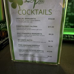 Lucky's Pub - Drink Specials Menu