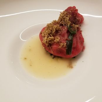 Pineapple & Pearls - Beggars' purse with egg yolk and truffle - New American Near Me - Washington, DC, District of Columbia